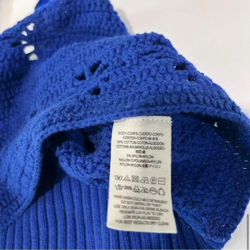 Free people royal blue knitted cropped top size:S